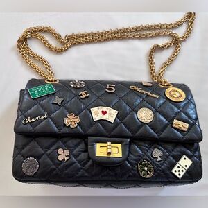 Chanel 2.55 Reissue Aged Calfskin Lucky Charms Flap Black Bag